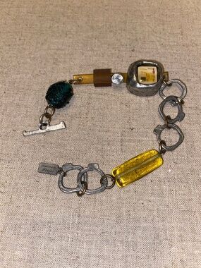 Anne Marie Chagnon Metalwork / glass Bracelet